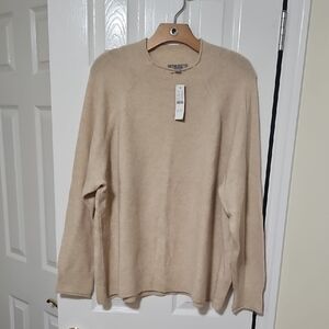 J. Crew Women's Merino Wool Blend Tan Crewneck Sweater
